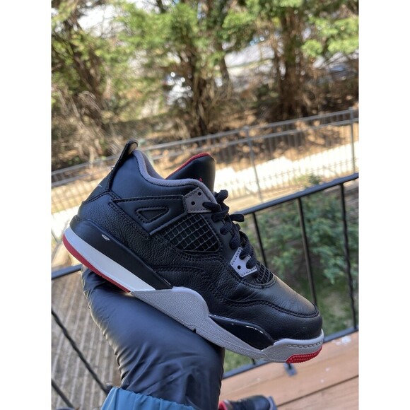 Nike Air Jordan 4 Retro “Bred Reimagined” Black/Red BQ7669-006 Youth Size 3Y - Picture 11 of 15